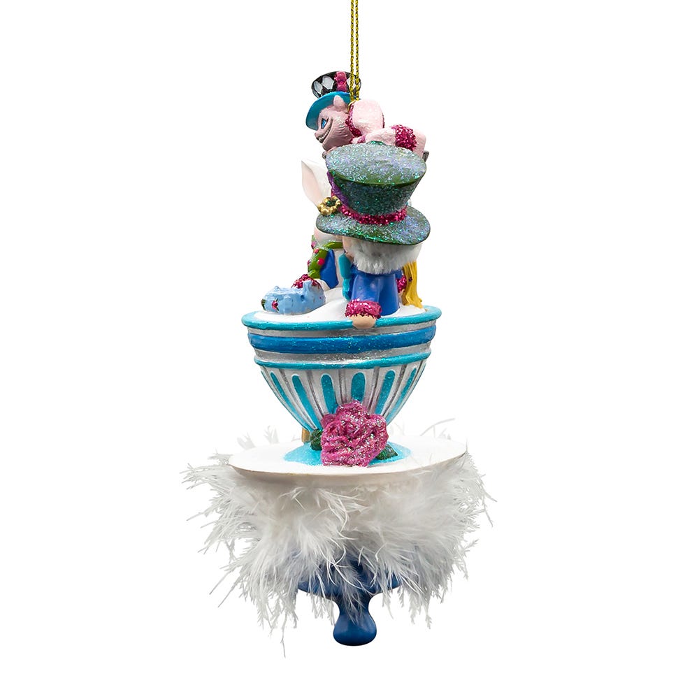 Kurt Adler 6.25-Inch Hollywood Hats Alice Tea party Ornament